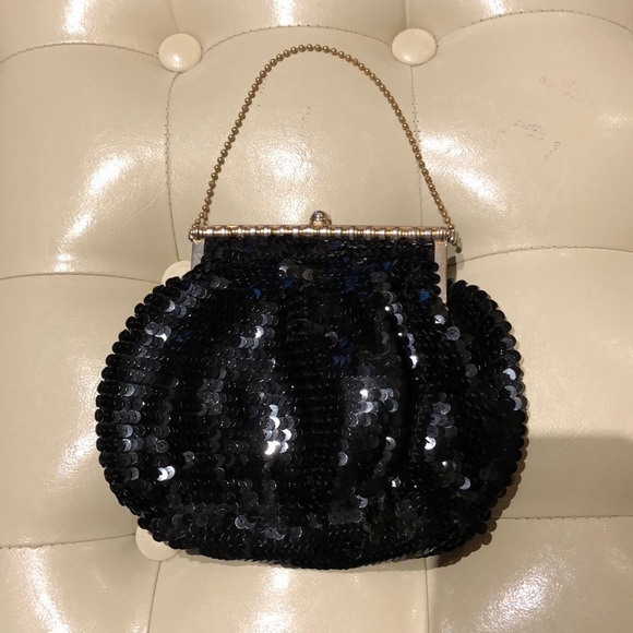 unknown Handbags - Vintage Special occasion black sequin handbag
